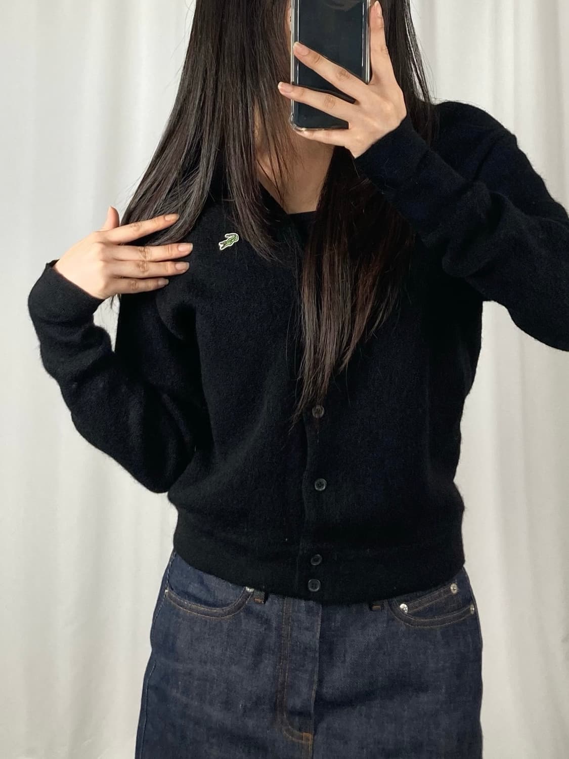 라코스테 블랙 울 가디건 상품이미지2