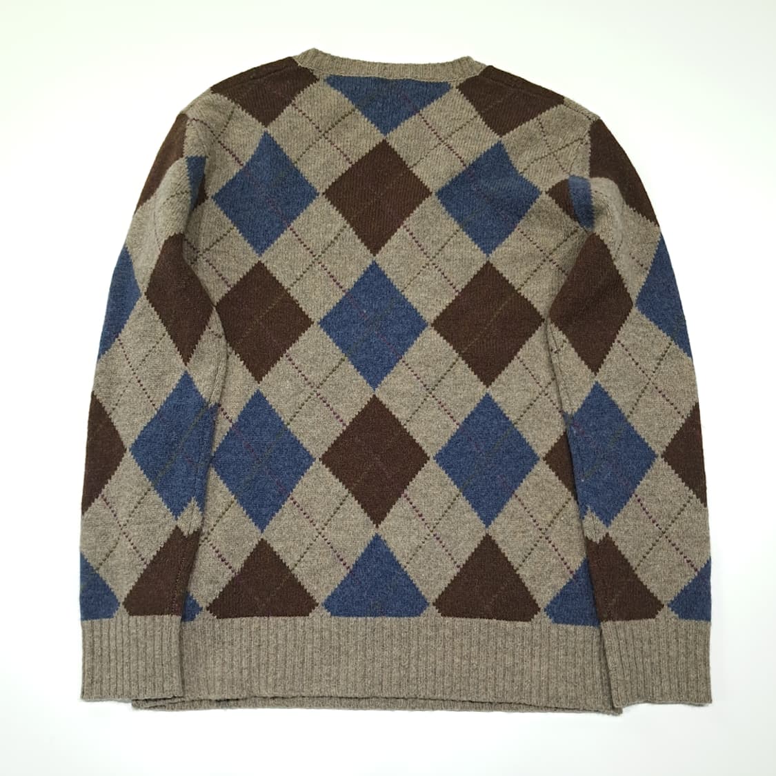 CL999 S 폴로 울알파카 아가일 V넥 니트 스웨터 상품이미지6