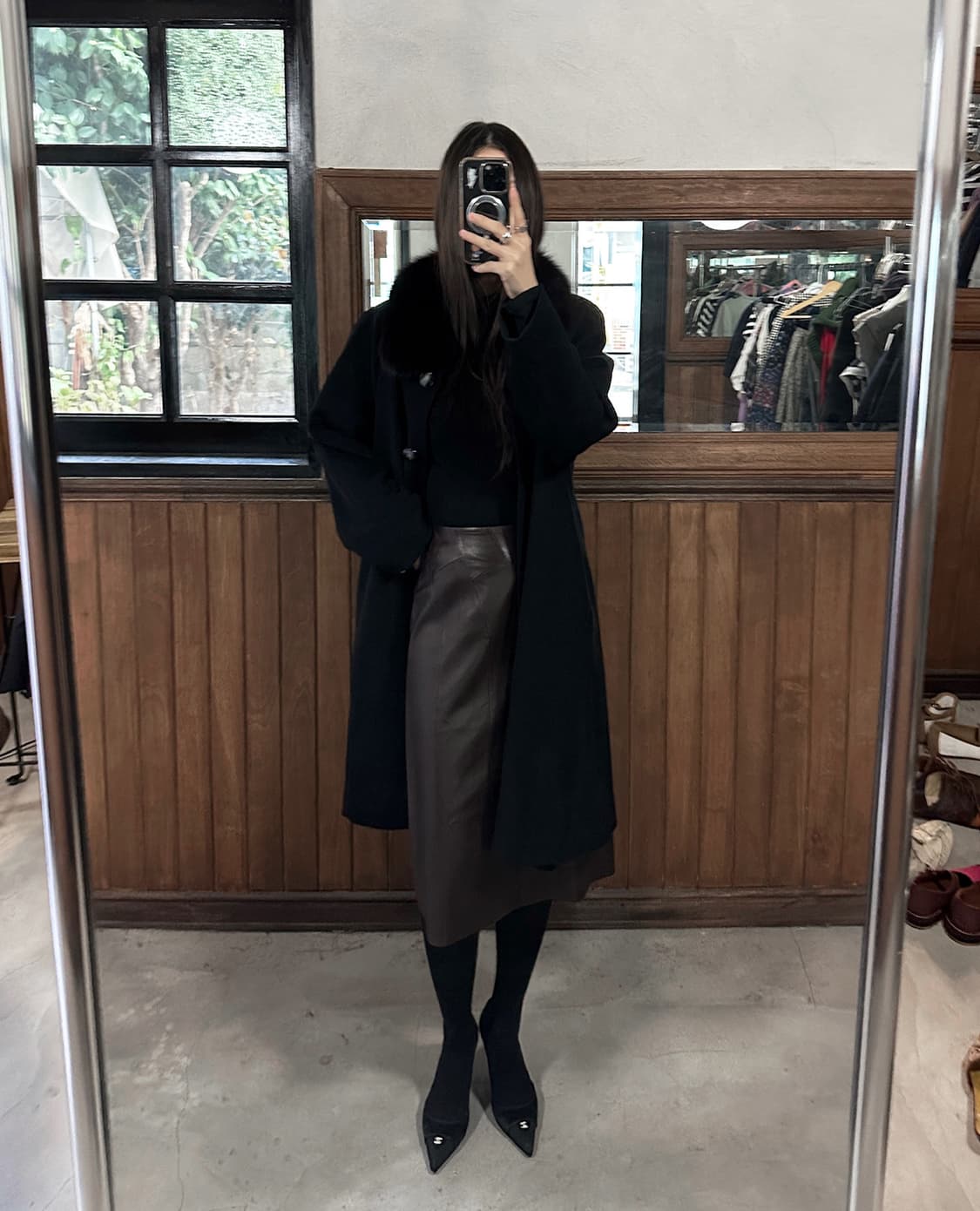 LOEWE lether midi skirt 상품이미지3