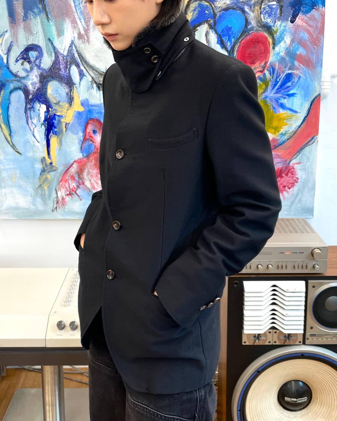 [M] 미하라야스히로 퍼 트리밍 테일러드 자켓 상품이미지3