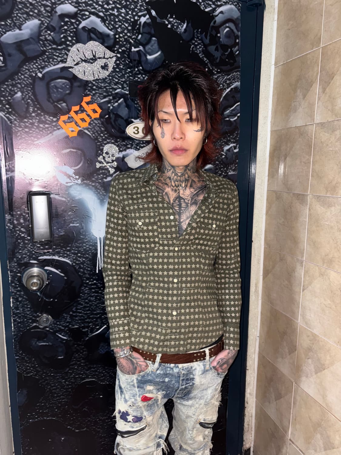 Hysteric glamour skull&star print shirts 상품이미지2