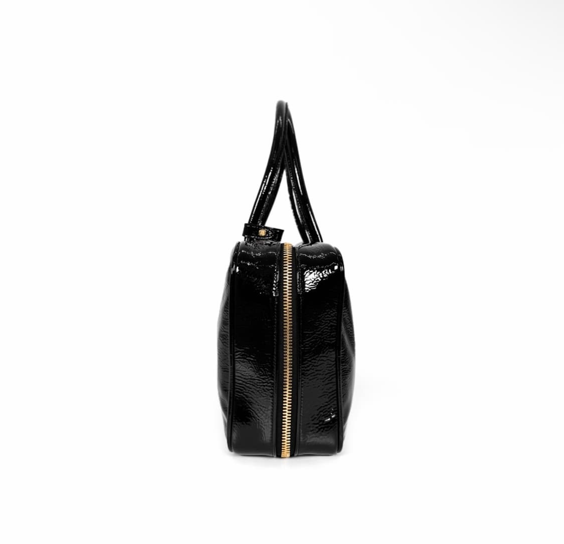 [OS] 미우미우 여성 나플락 페이턴트 레더 보 백 토트백 금장 블랙 상품이미지4