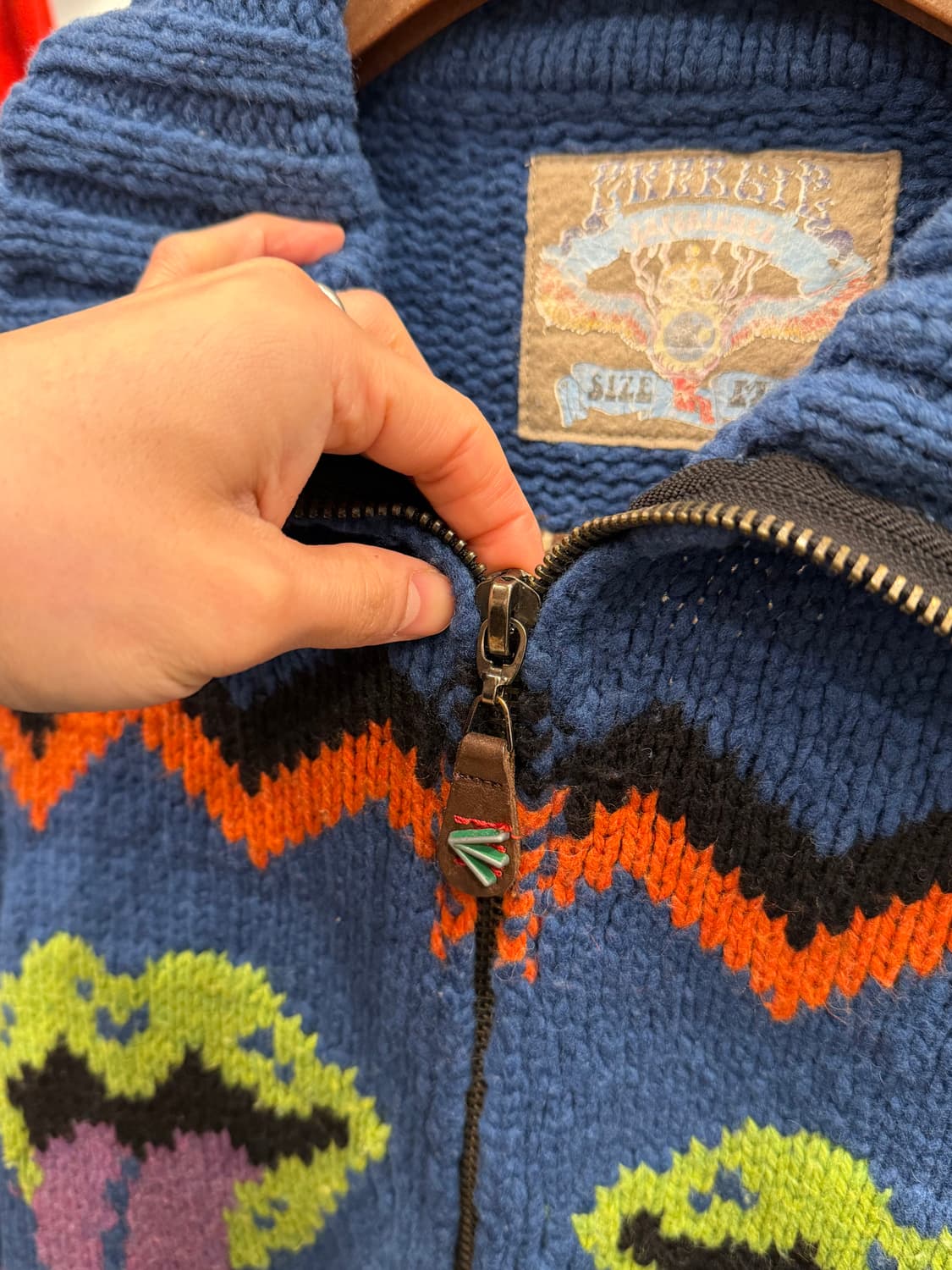 Vtg 빈티지 헤비울 코위찬 니트 집업 (made in Italy) 상품이미지3