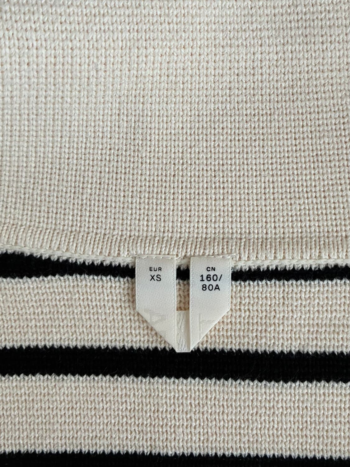 XS) 아르켓 오픈 카라 스트라이프 니트 아이보리 상품이미지4