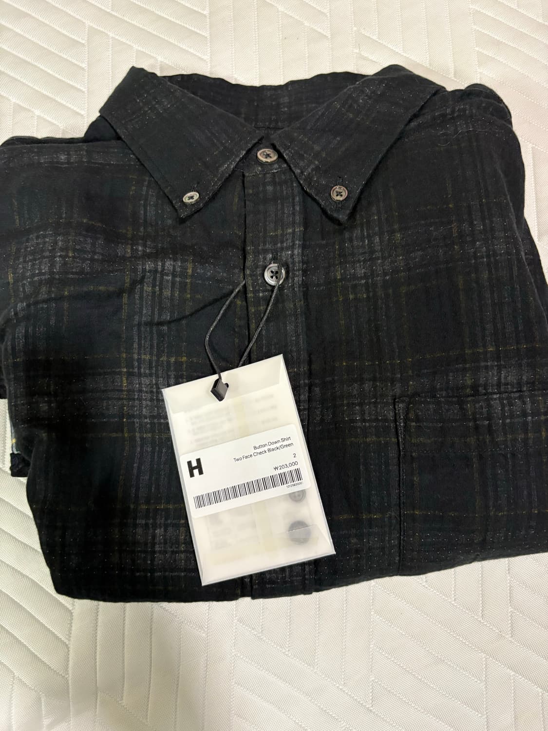 [2]해칭룸 한로로 투페이스 체크셔츠 블랙 상품이미지1