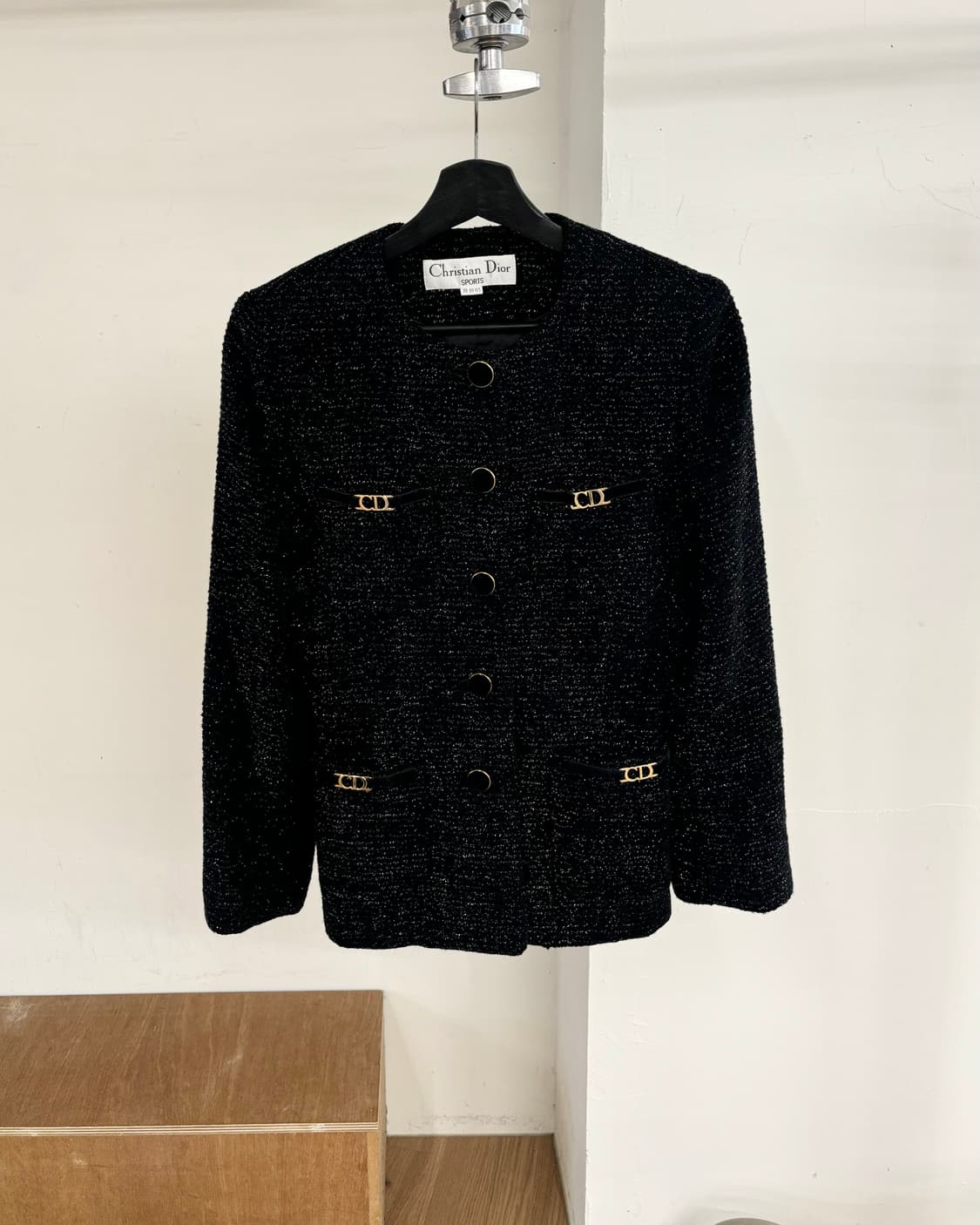 크리스찬 디올 블랙 트위드 금장 자켓 상품이미지1