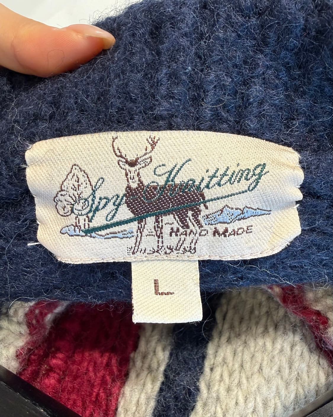 vtg 베이지 베이스볼 핸드메이드 코위찬 가디건 상품이미지8