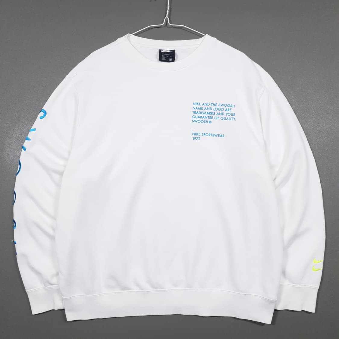 2XL) 나이키 NSW 더블 스우시 프렌치테리 화이트 맨투맨 스웻 110 상품이미지2