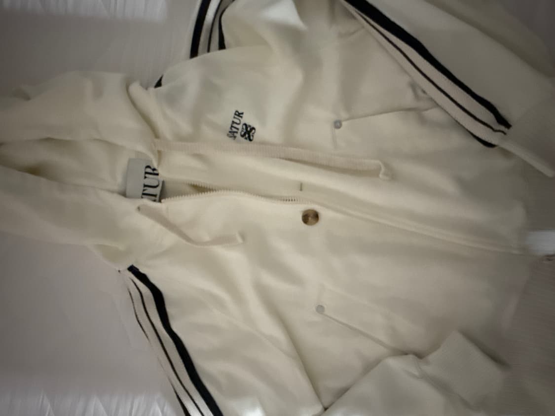 세터 로턴 루즈핏 후드 집업 크림 블랙 상품이미지1