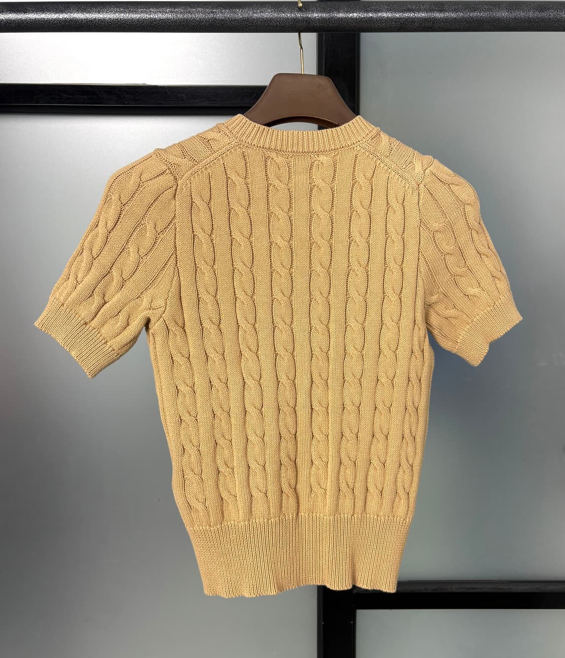 [S]POLO 브라운 꽈배기 반팔 가디건  상품이미지6