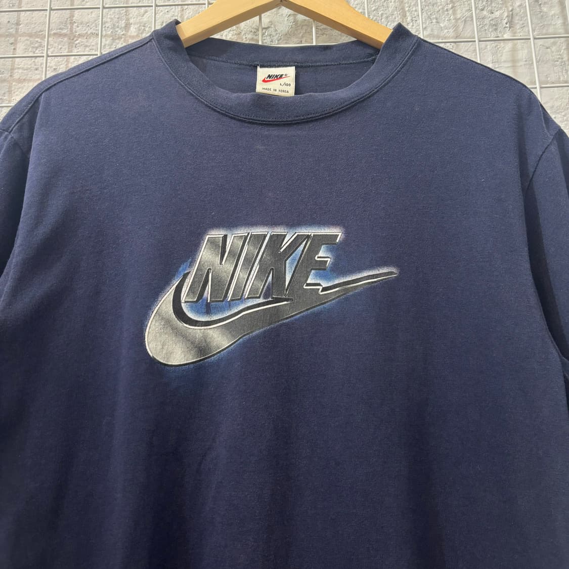 90s 나이키 올드스쿨 빈티지 네이비 반팔 티셔츠 L 상품이미지5