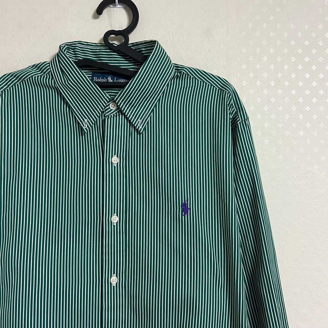 폴로 랄프로렌 스트라이프 셔츠 그린 L 상품이미지5