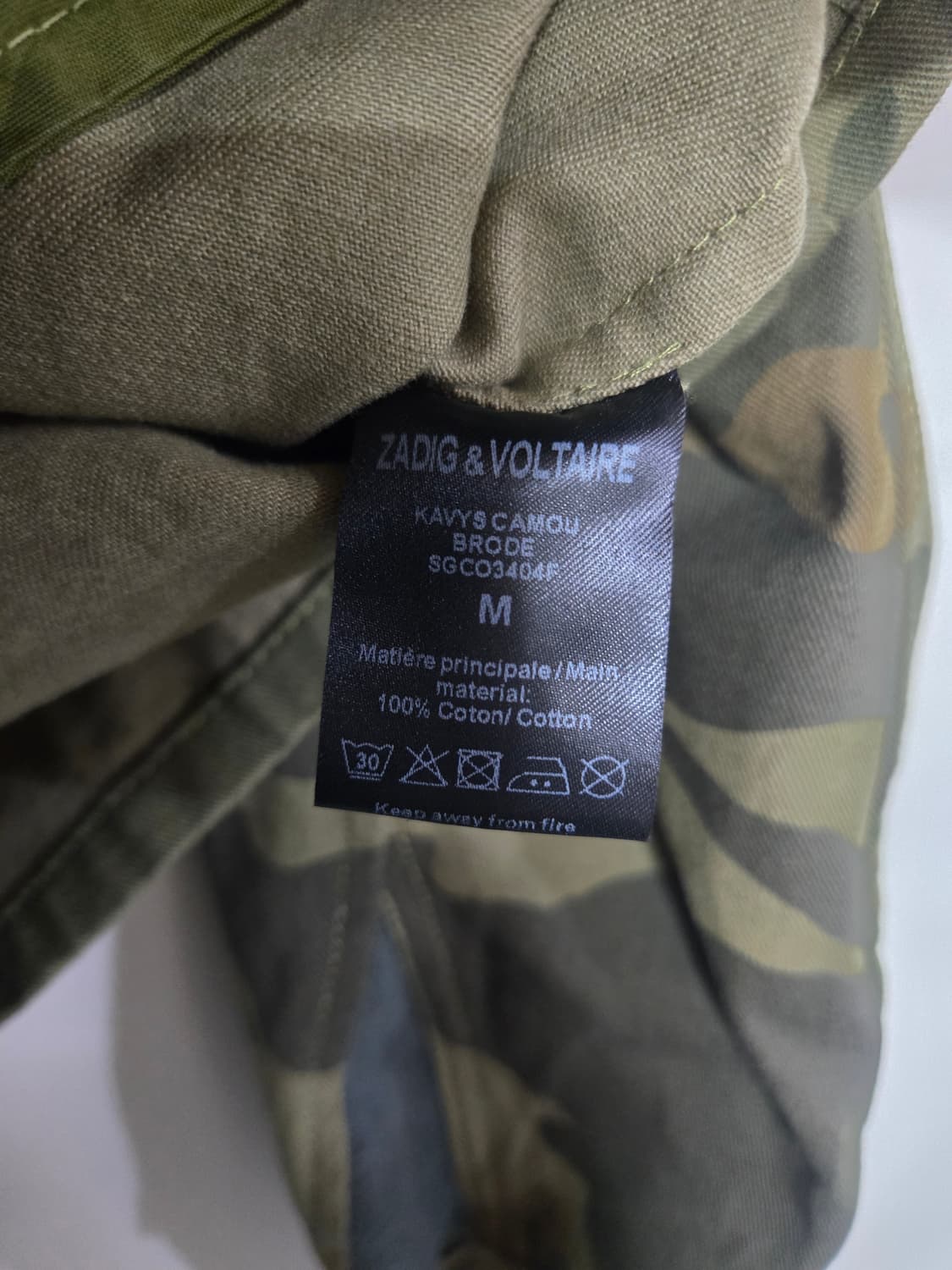 ZADIG&VOLTAIRE 카모플라주 자수 봄버 자켓 M 상품이미지7