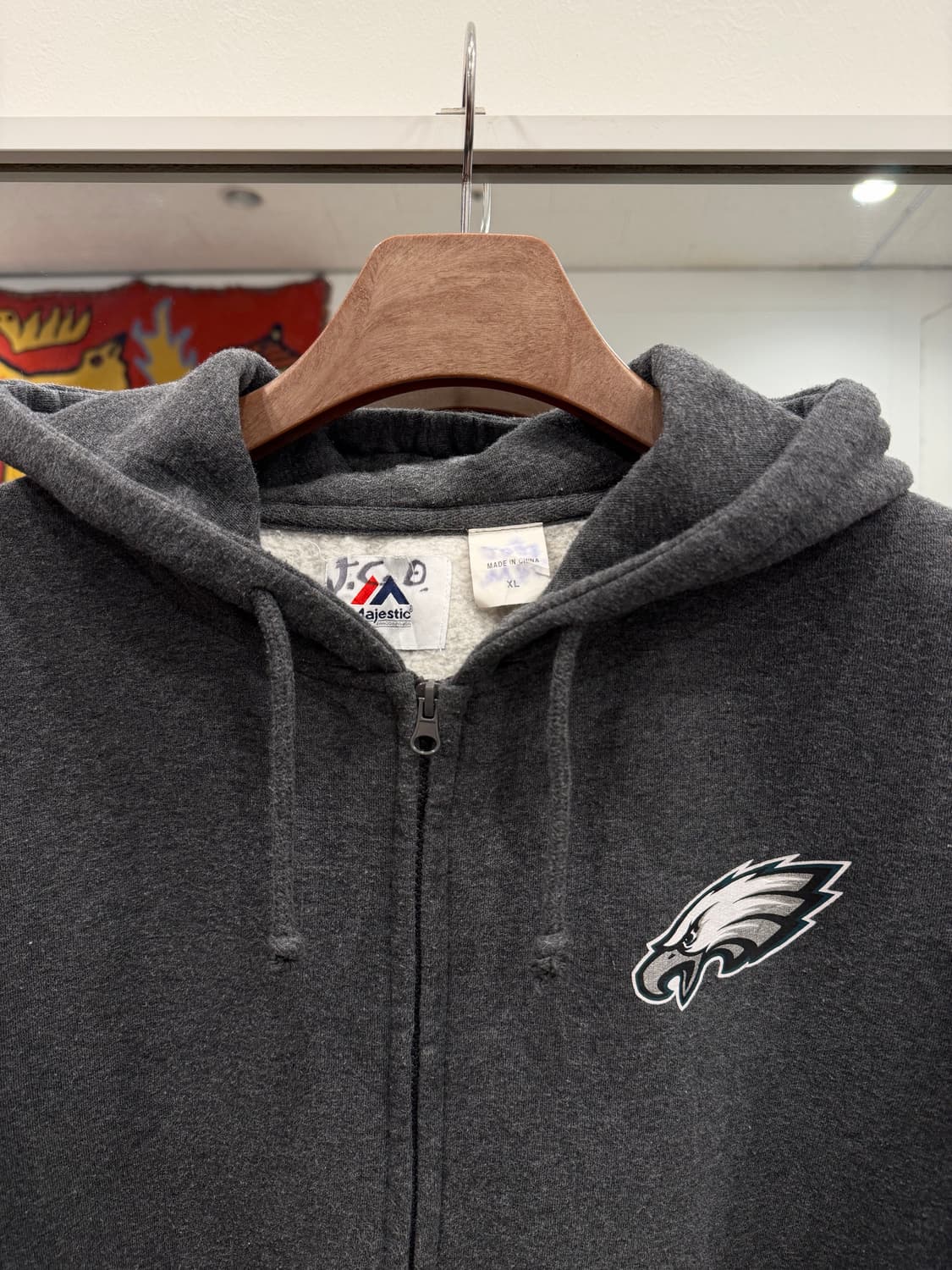 Majestic 마제스틱 NFL 필라델피아 이글스 스웻 후드 집업 상품이미지3