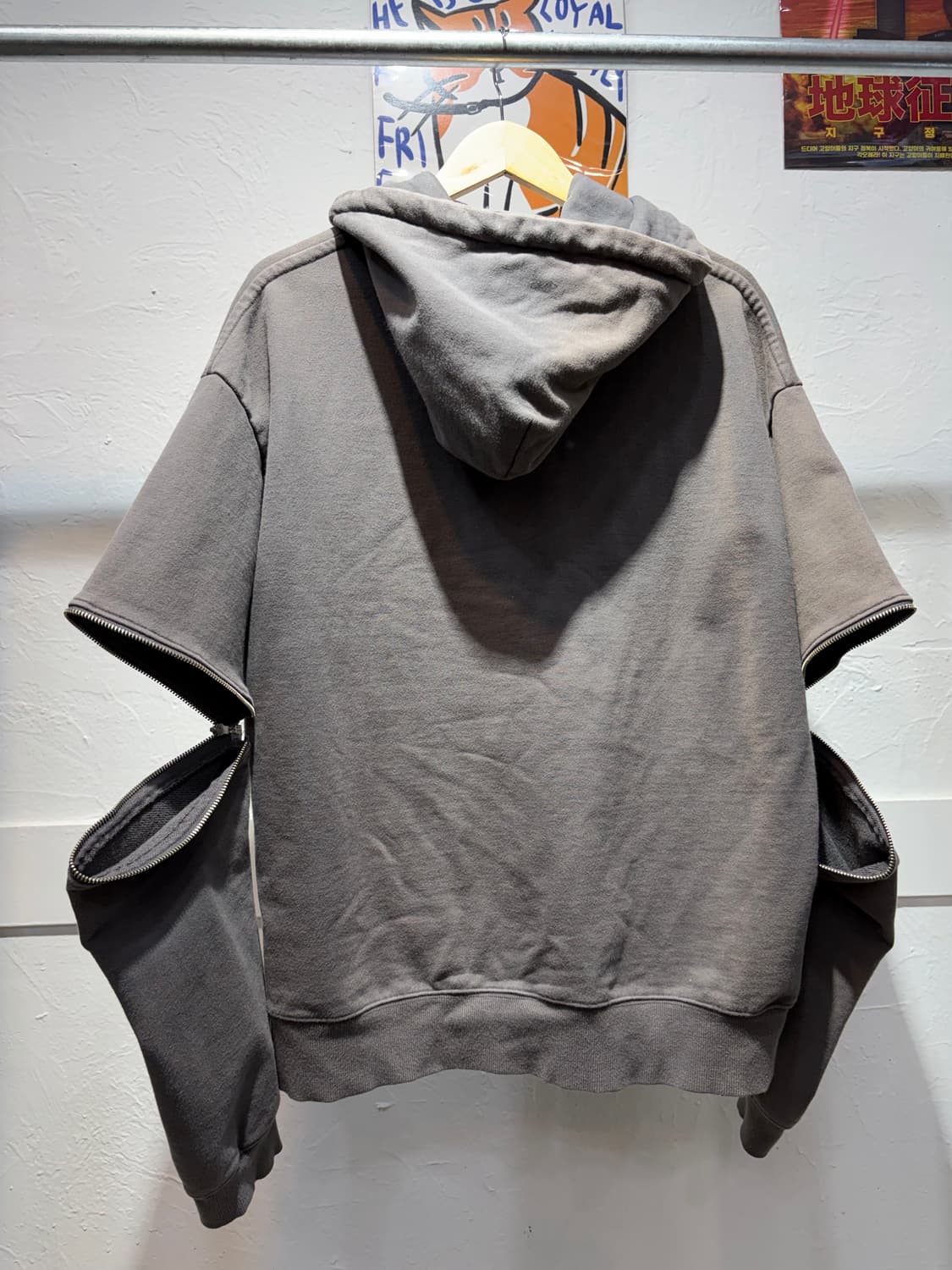 aiver 투웨이 암 오버핏 후드티셔츠 상품이미지6