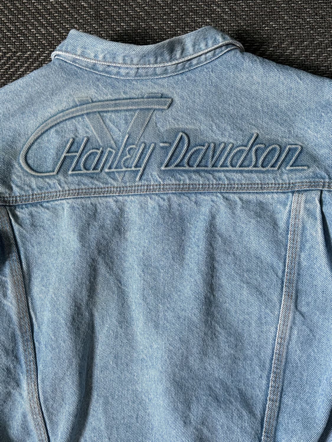90s USA 할리 데이비슨 라이트 워시드 데님자켓 (100-105) 상품이미지8