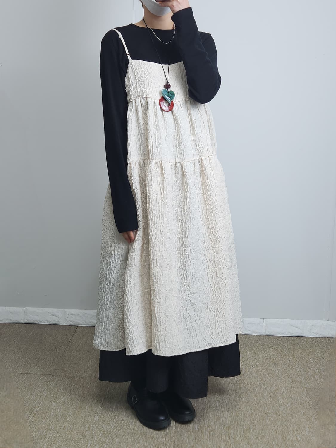 캉캉 주름 롱 원피스 상품이미지2