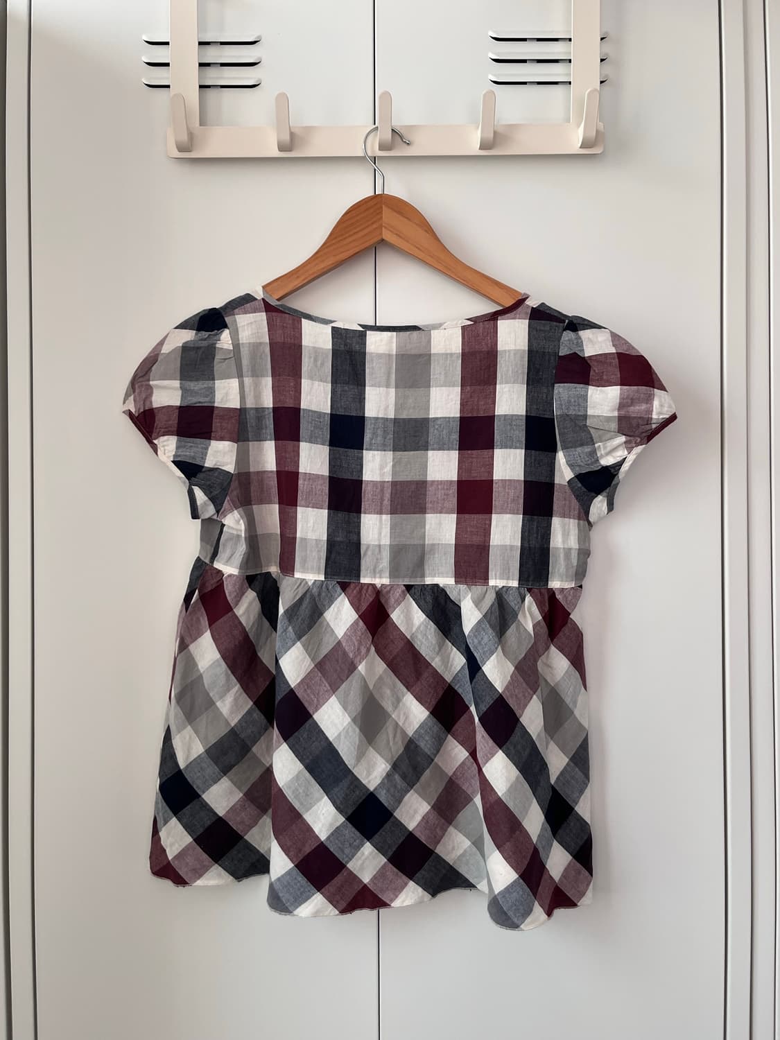 Patty perry 체크 패턴 캡소매 블라우스 상품이미지10