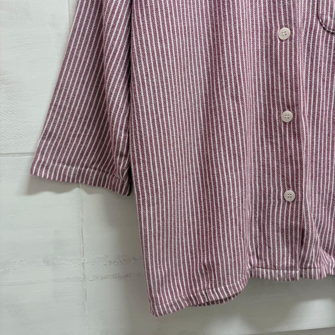 둥근카라 핀스트라이프 마린 셔츠 블라우스  (JPN) 상품이미지3