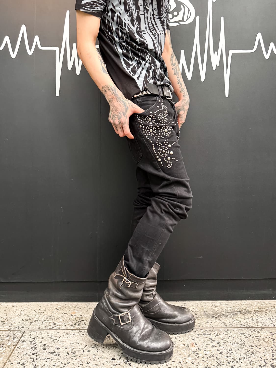 Just Cavalli – Studded Black Denim pants 상품이미지5