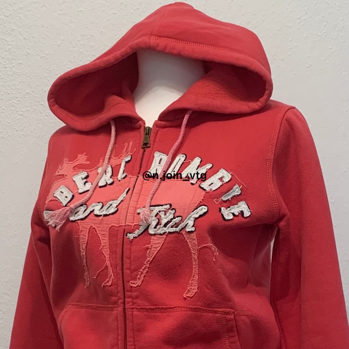 아베크롬비 다홍 핑크 후드집업 상품이미지2