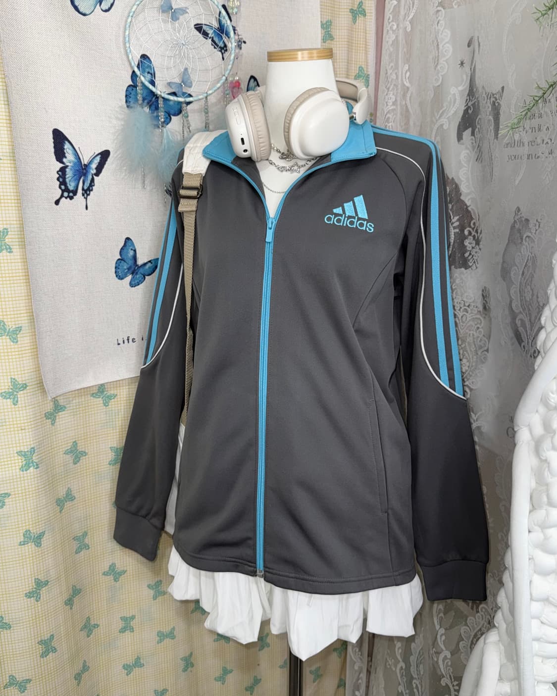 아디다스 그레이 & 하늘색 져지 상품이미지4