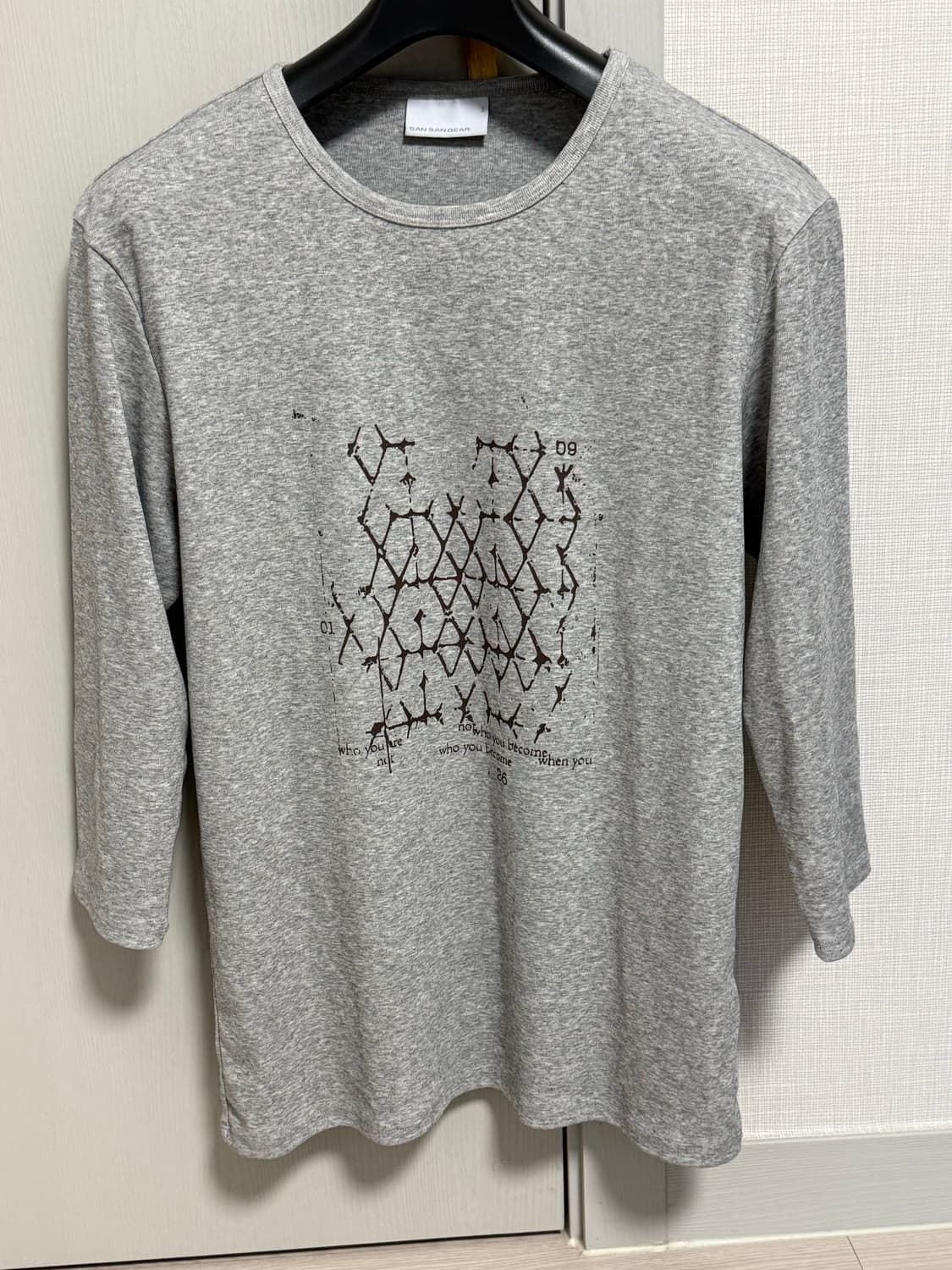 산산기어 LATTICE T-SHIRT [MELANGE GREY] 상품이미지3