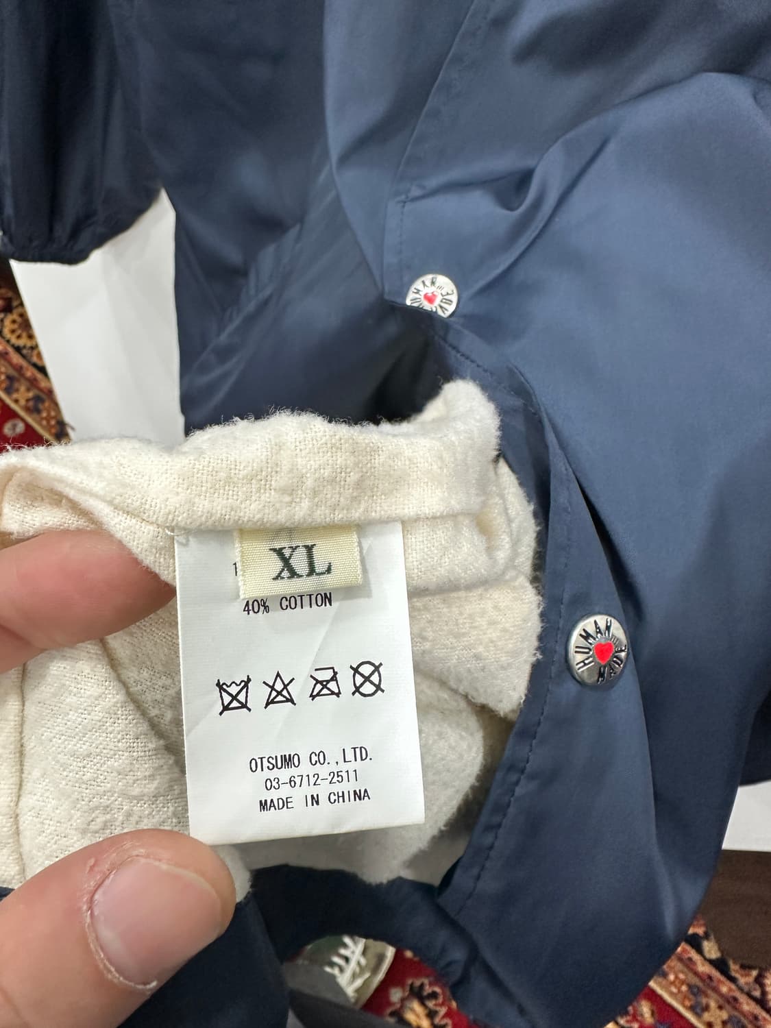 휴먼메이드 북극곰 코치자켓 네이비 XL 상품이미지10