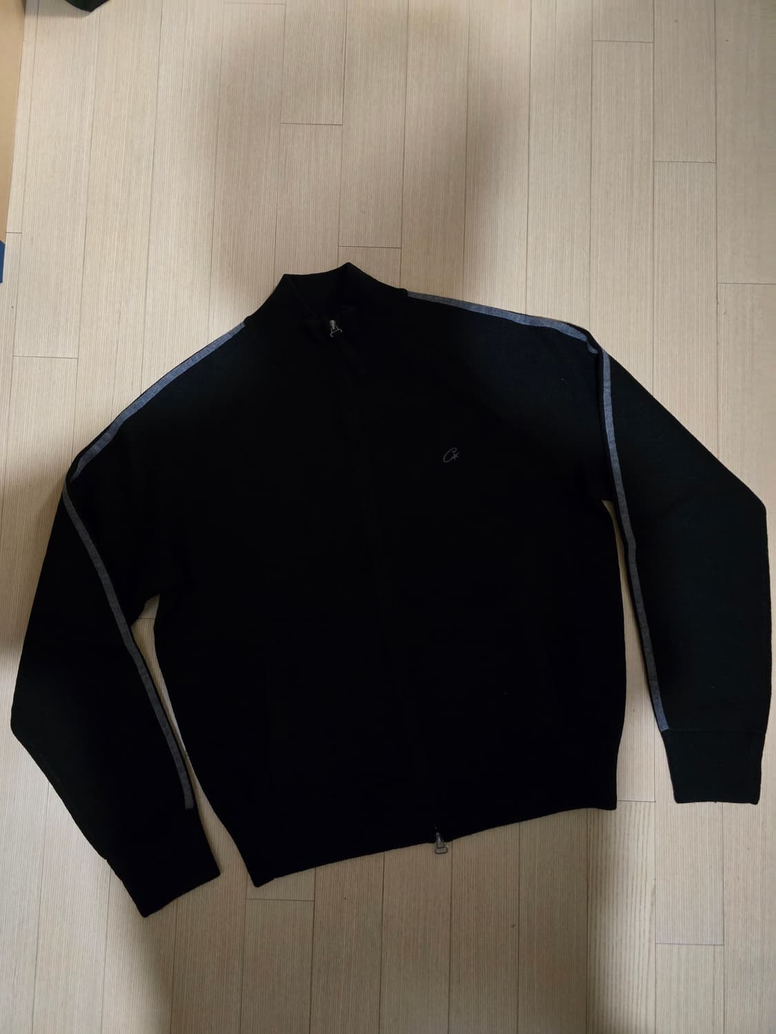 코르테이즈 니트 집업 블랙/그레이 S 상품이미지1