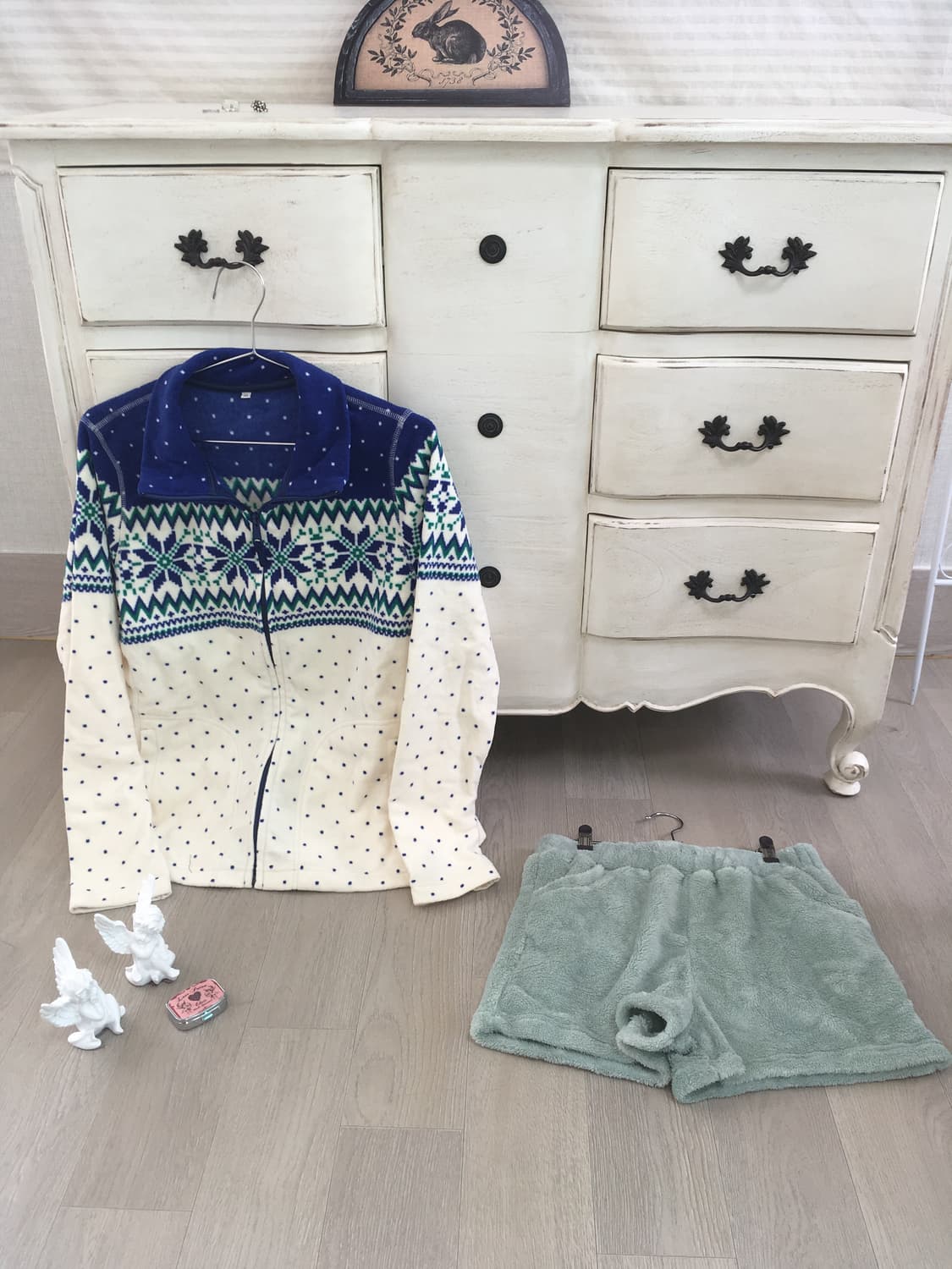 jpn vintage winter snow nordic dot fleec 상품이미지6