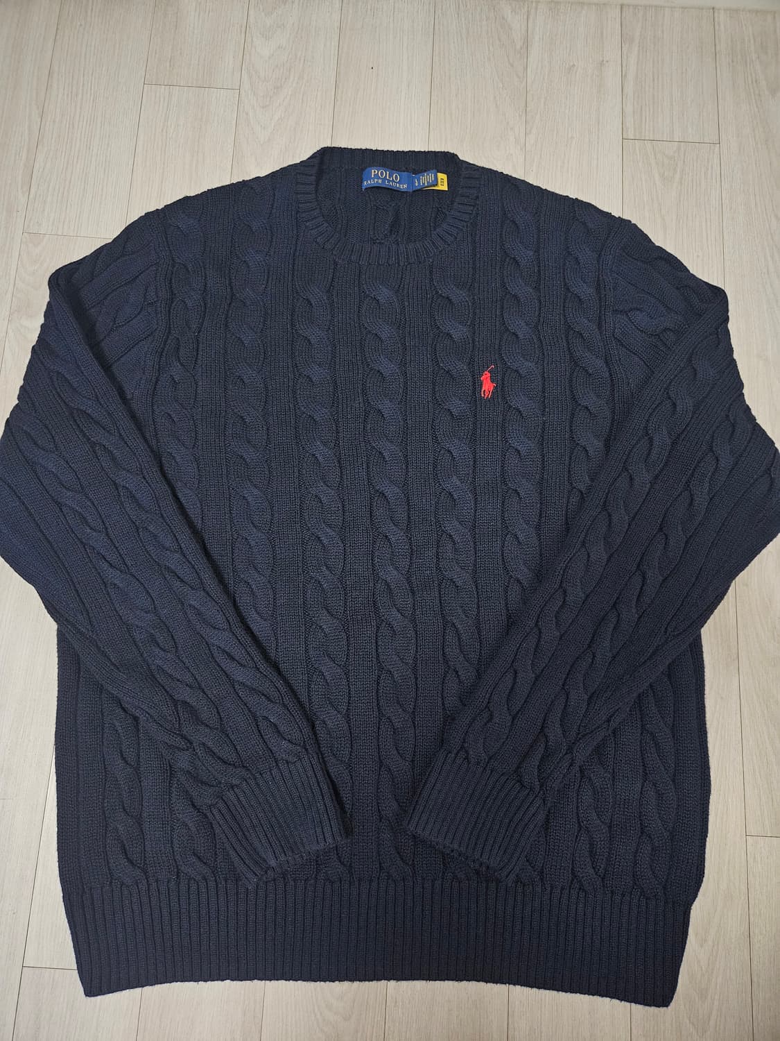 폴로 랄프로렌 케이블 니트 네이비 L 상품이미지1