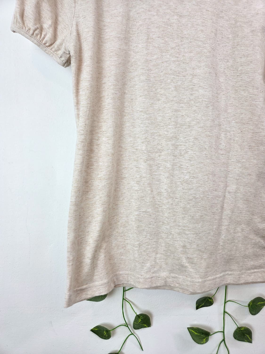 오트밀 반팔 탑 상품이미지3