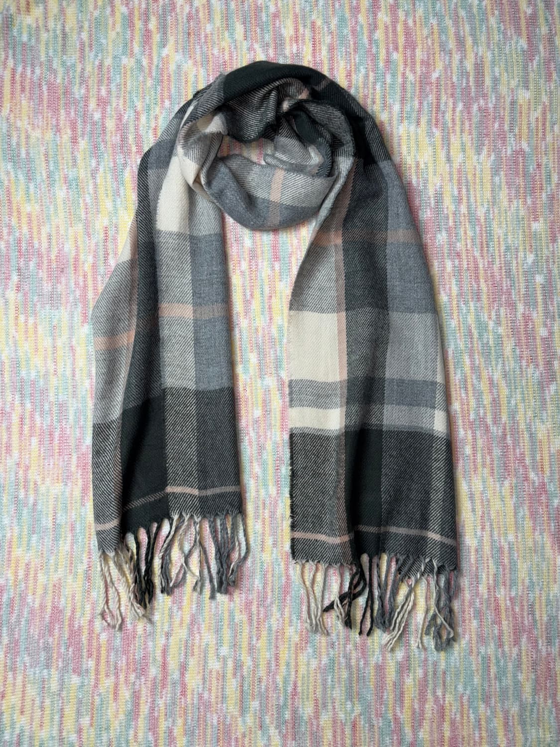 그레이 체크 머플러 상품이미지1