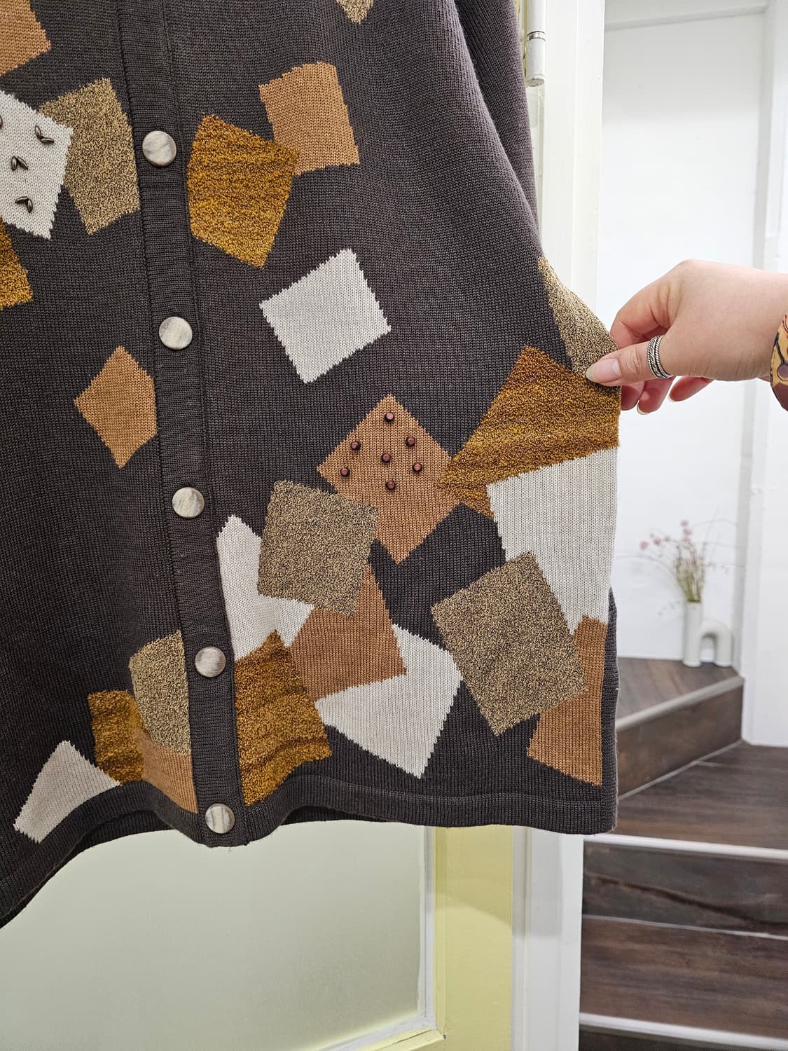 Japan 초코브라운 페이크가디건 울니트 상품이미지5