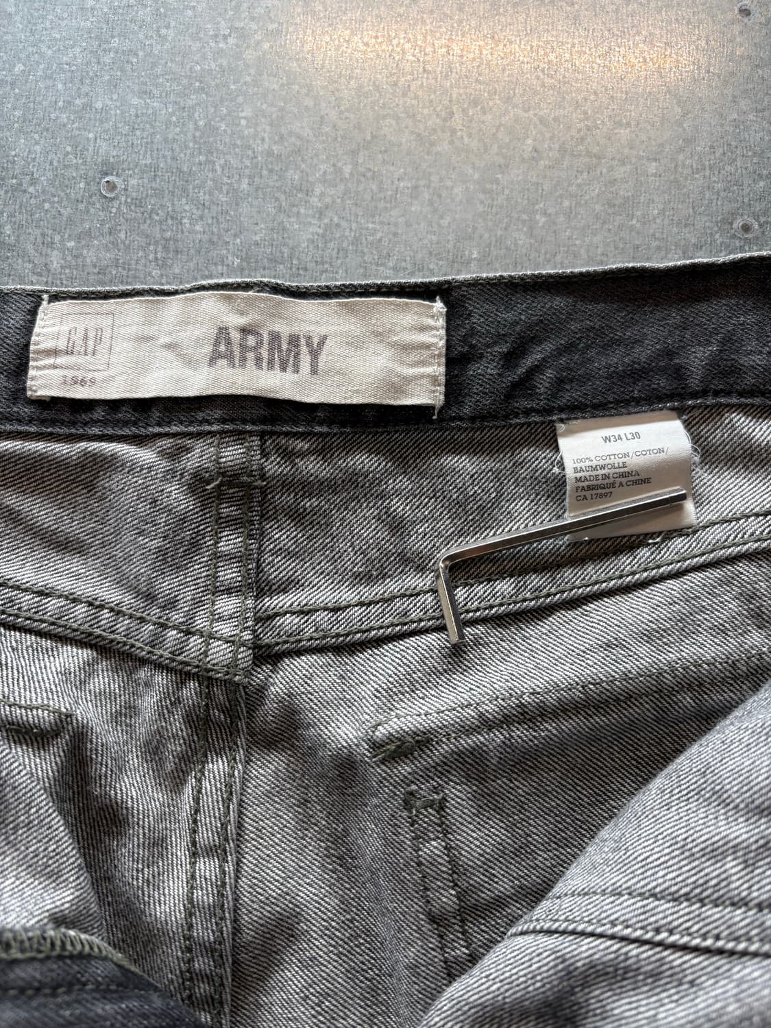 Gap ARMY 흑청 데님 퍼티그 팬츠 상품이미지7