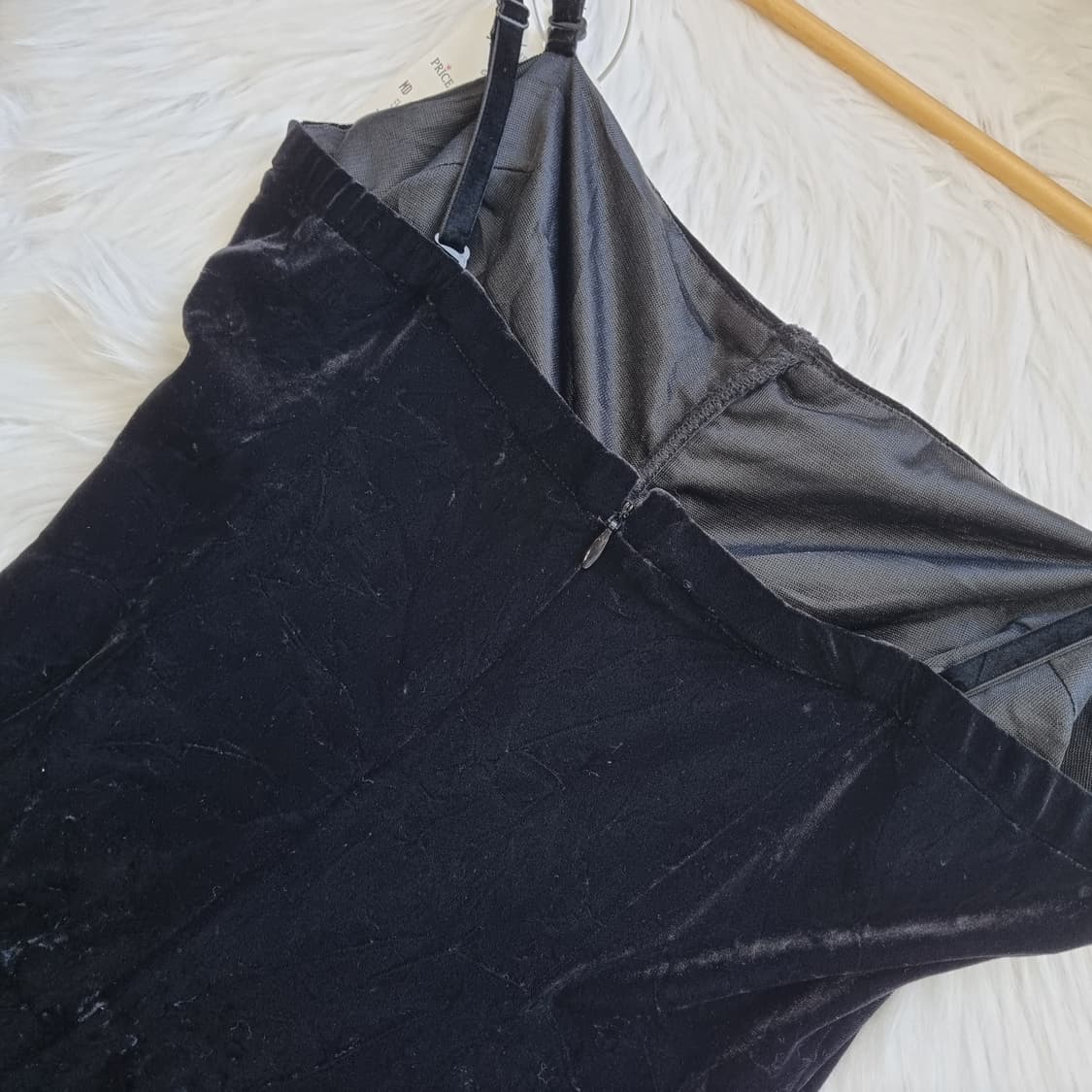 블랙 벨벳 프릴 미디 원피스 1824 상품이미지6