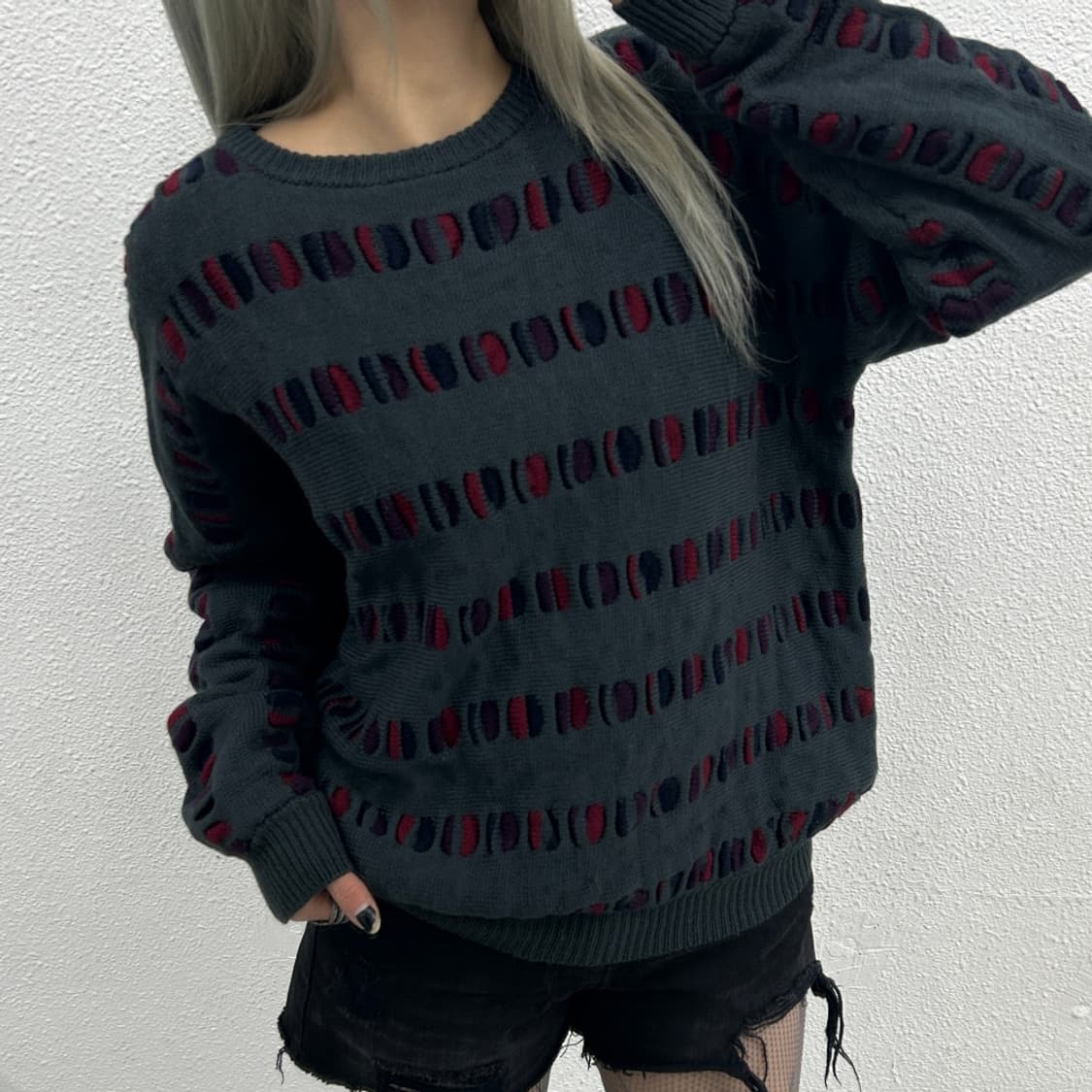 로스조플 빈티지 그런지 그린 니트 M 상품이미지1