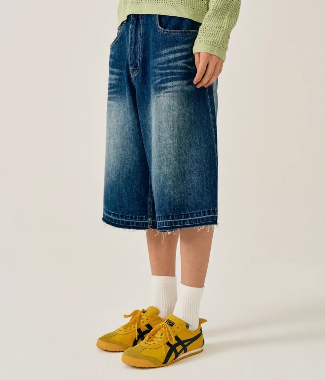 (새상품) 세터 가봉 데님 버뮤다 팬츠 인디고 블루 상품이미지5