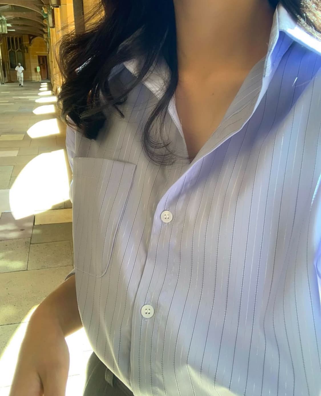 나흐트 제작 블루 스트라이프 셔츠 상품이미지2