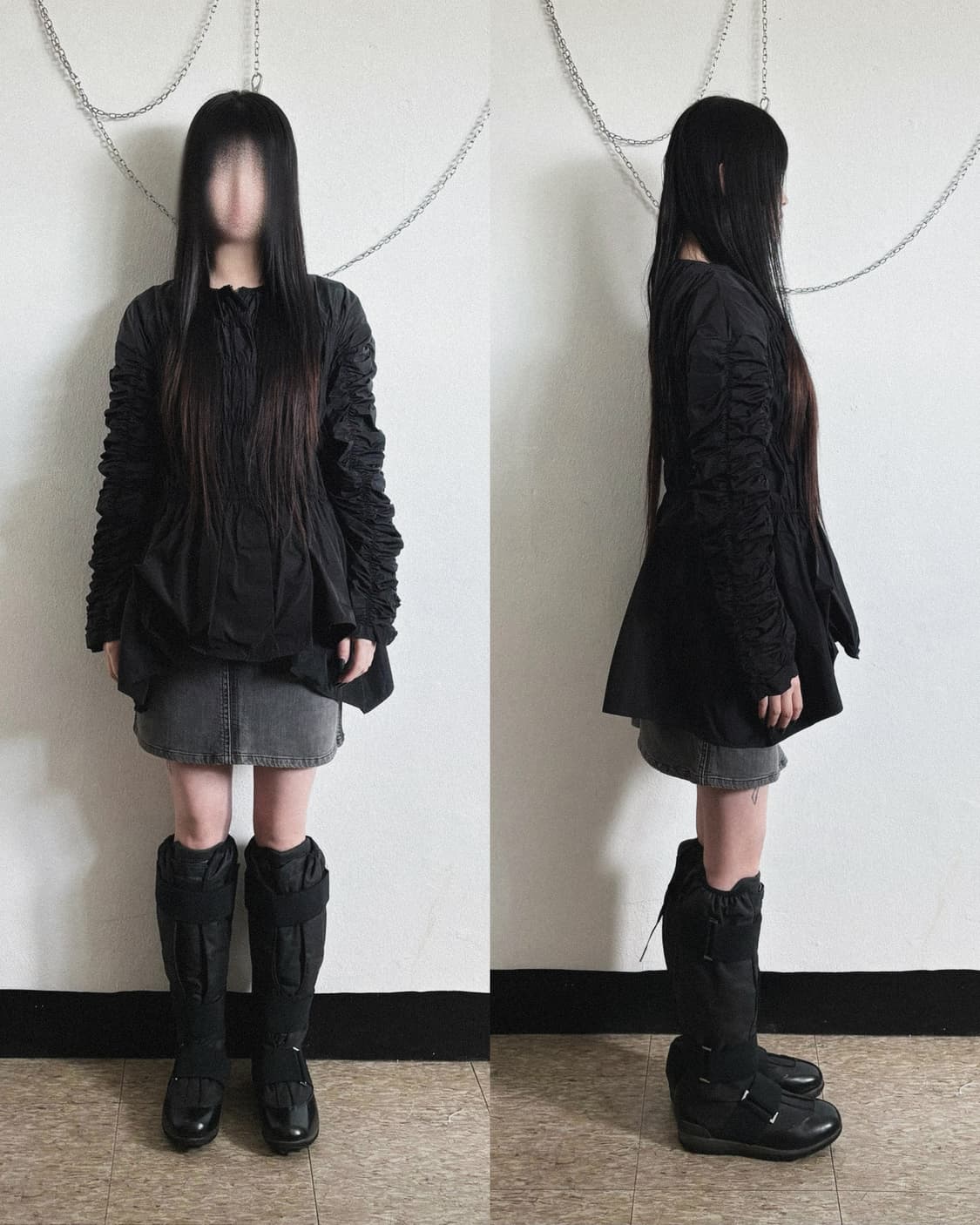 enfold 엔폴드 나일론 플리츠 플레어핏 자켓 상품이미지1