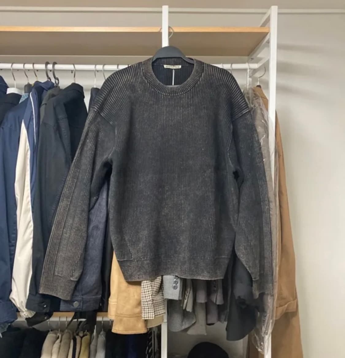 인사일런스 피그먼트 다잉 니트 WASHED BLACK L사이즈 상품이미지3