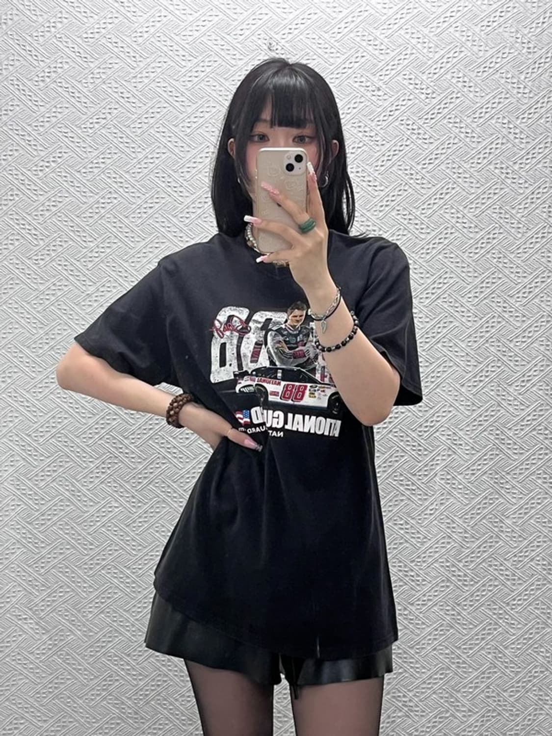 헤인즈 아메리칸 펑크 모터사이클 레이싱 반팔티 L C12100 상품이미지2