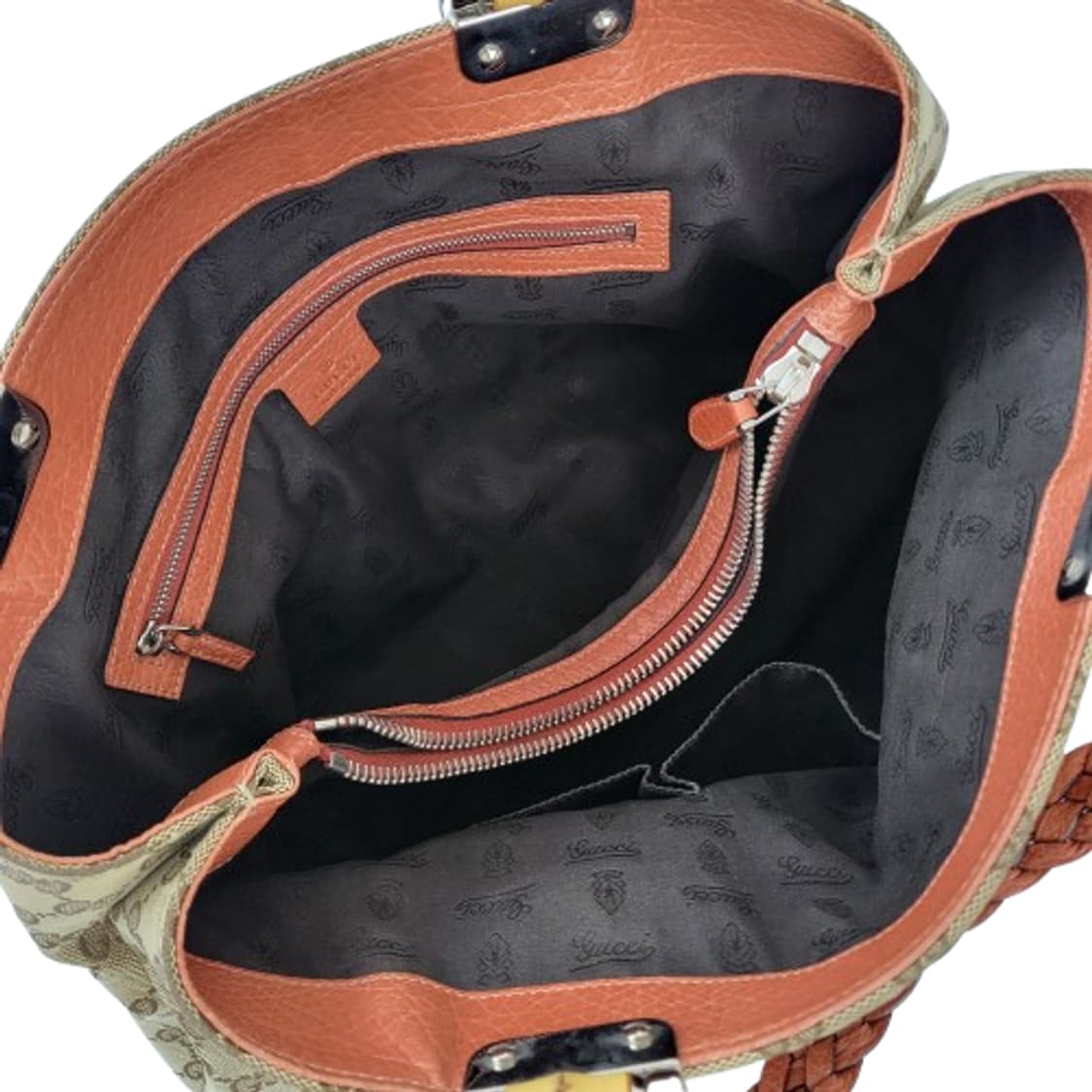 정품 구찌 232947 GG 자가드 뱀부 위빙핸들 숄더백 상품이미지9