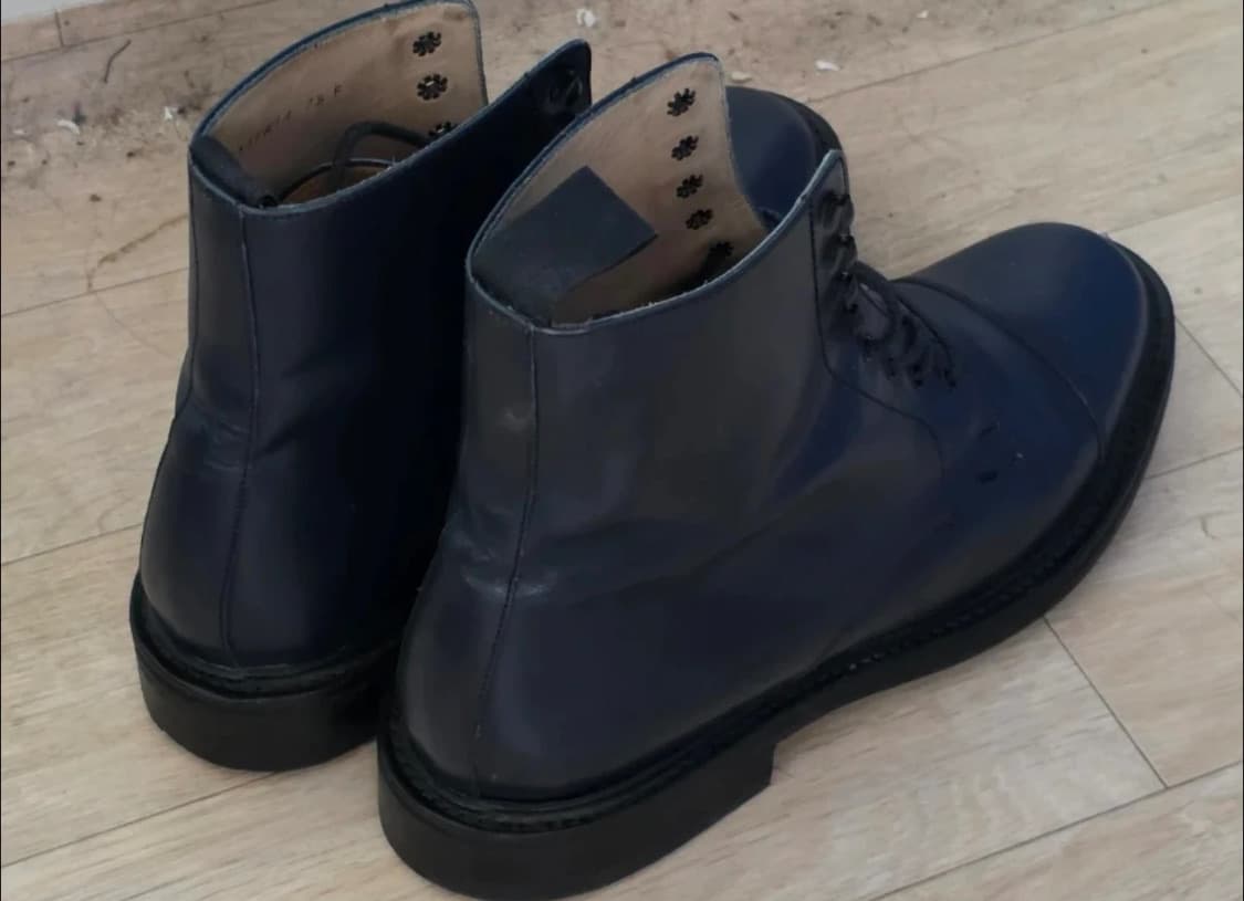 [캡토 디테일] 블랙 다크네이비 레더 소가죽 더비 상품이미지2