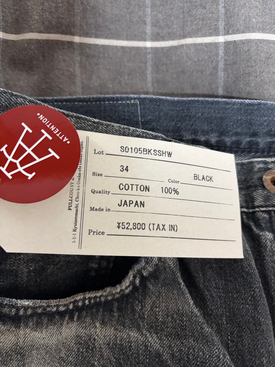 [34] 풀카운트 fullcount S0105BKSSHW 흑청 상품이미지3