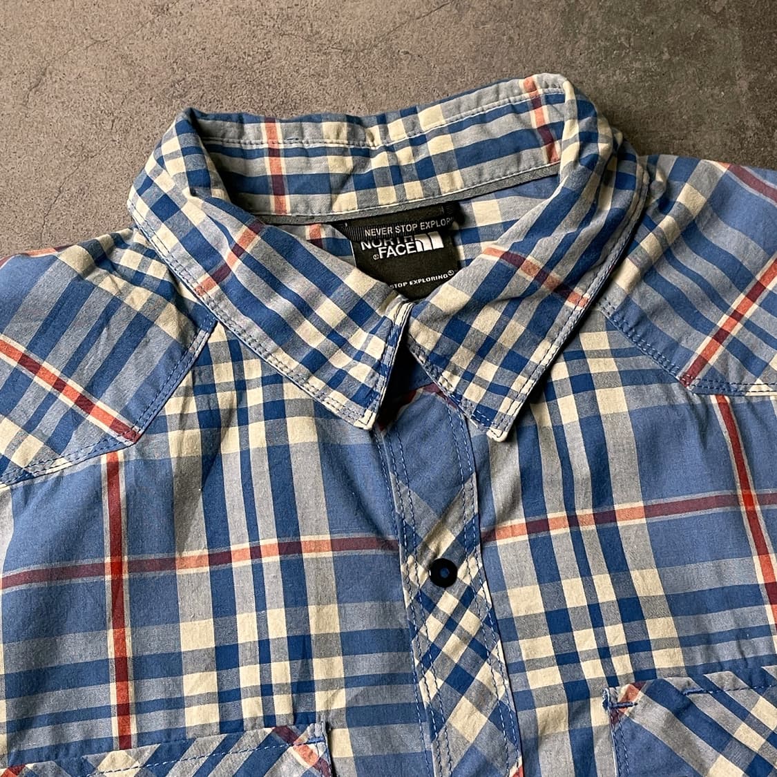 THE NORTH FACE 노스페이스 빈티지 블루 체크셔츠 A00515 상품이미지2