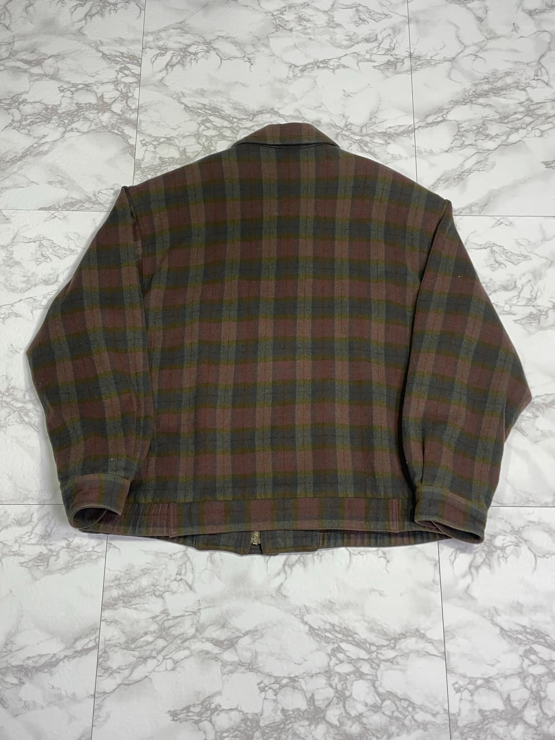 XL 위캔드 오로라 체크패턴 울 블루종 상품이미지4