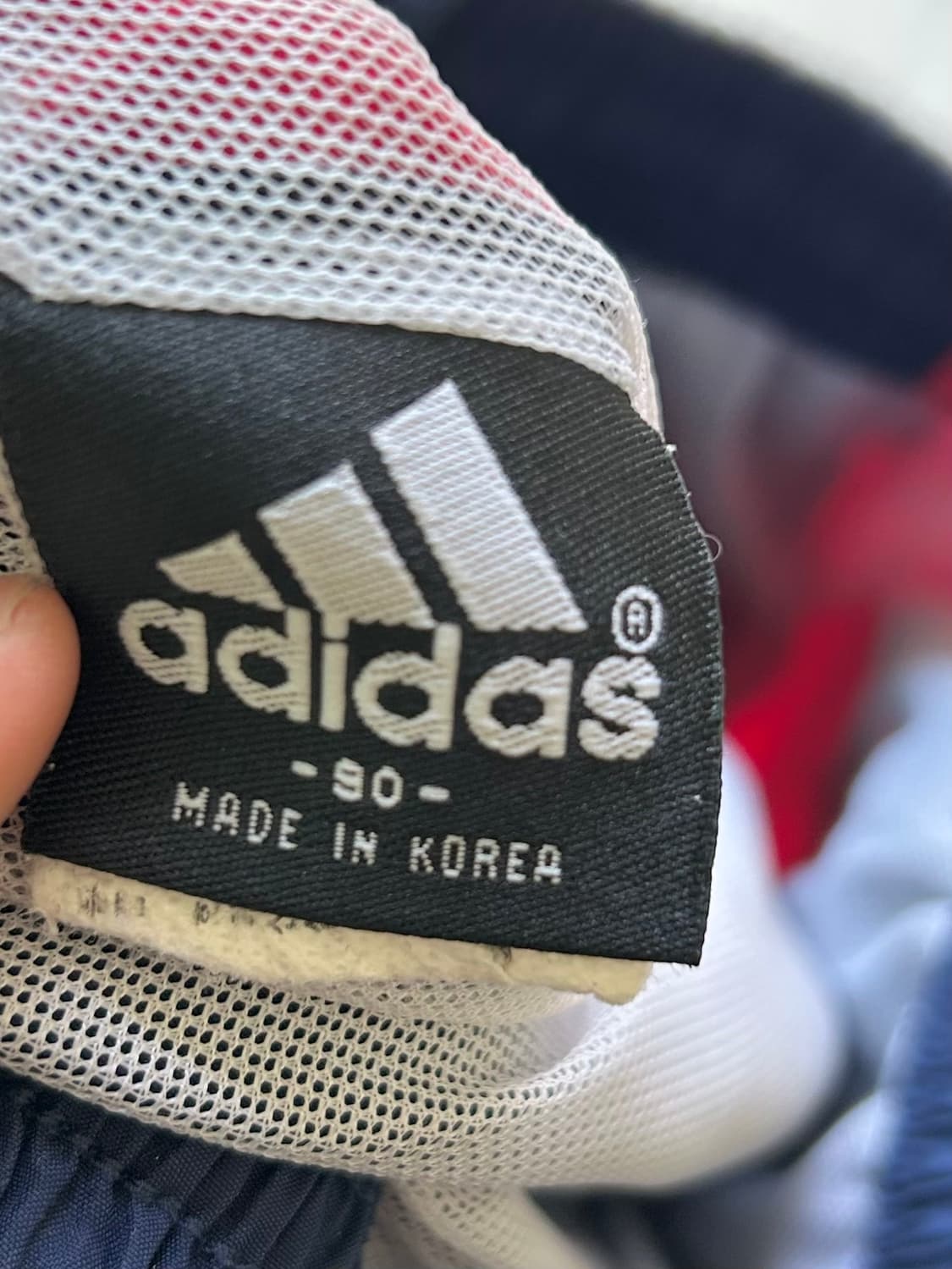 [올드스쿨] 아디다스 빈티지 삼색 배색 바람막이 팬츠 90 상품이미지3