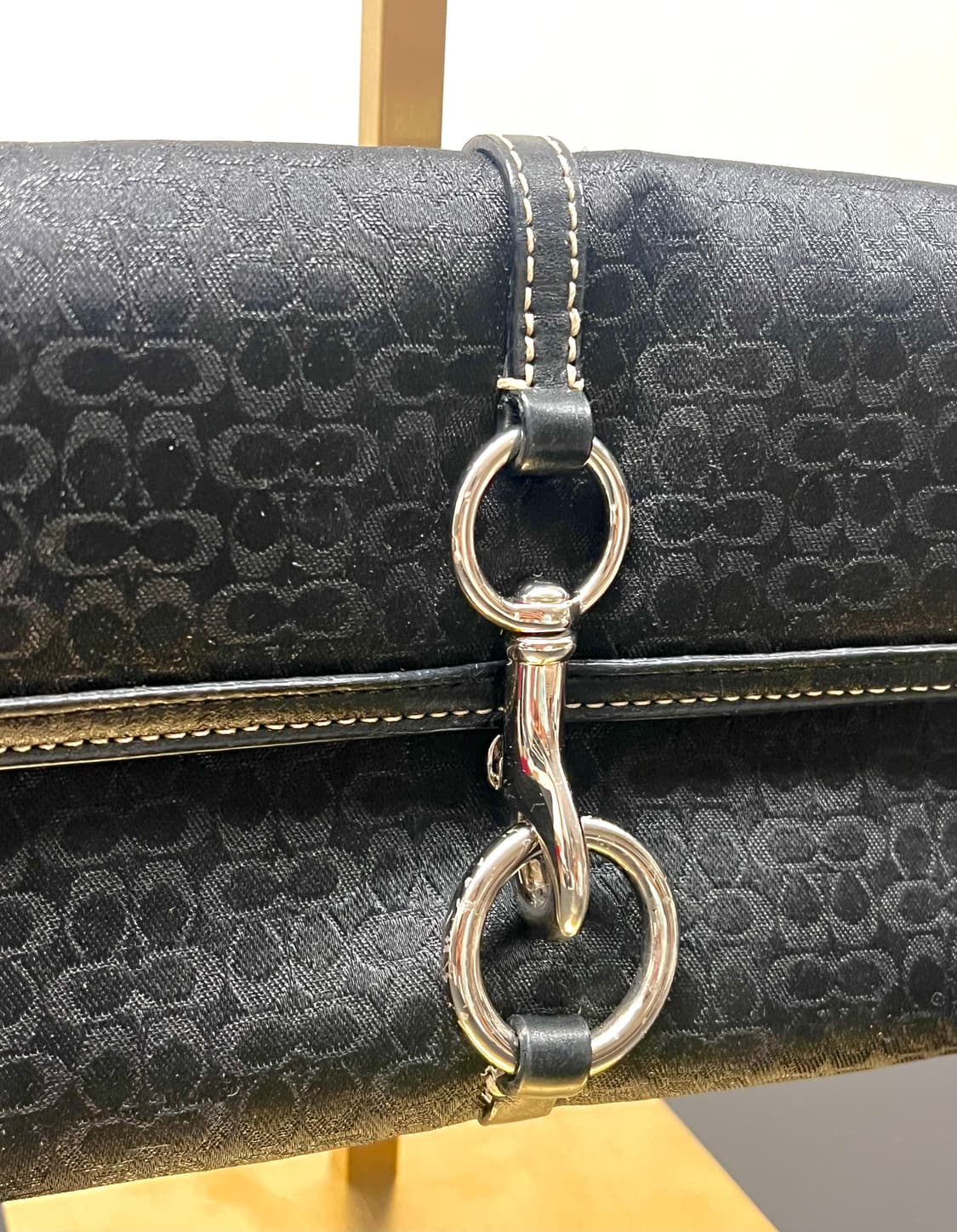 90s coach 시그니처 블랙 쉬머 캔버스 실버 하드웨어 숄더백 상품이미지6