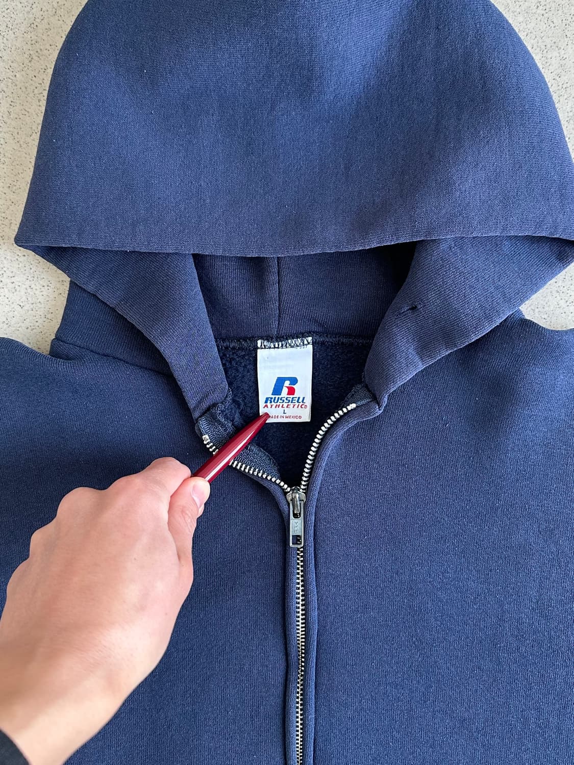 00s 빈티지 러셀 후드집업 네이비 L 상품이미지6